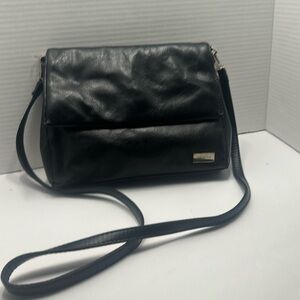 Coletta Genuine Leather Handbag Women Small Black Smooth Purse Shoulder Bag